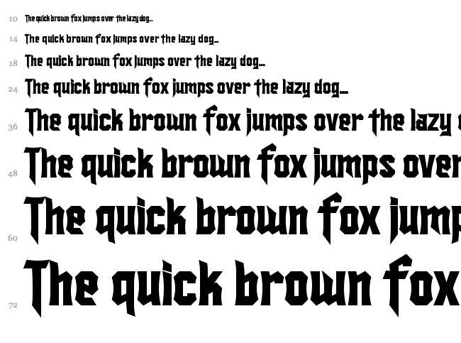 SF Ironsides font waterfall